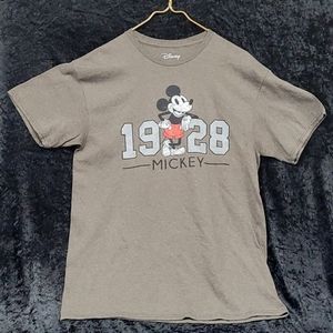 Like NEWMens Mickey Mouse 1928 Mickey Disney T Shirt Size Large Brown Distressed